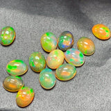 Ethiopian Opal Cabs 6x8 mm size Pack of 2 Pieces -Code #01- AAA Quality (3A Grade) Opal Cabochon - Ethiopian Opal Oval Cabochon