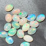 Ethiopian Opal 5x7 (6-Pcs) Pack -Code #06- AAAA Quality (4A Grade) Opal Cabochon - Ethiopian Opal Oval Cabochon