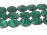 25x18mm Malachite Oval Beads , Length of strand 40 cm - Top Quality , Natural Malachite Beads- Dark Green Color