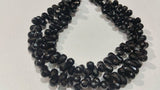 Drop faceted Black Spinel good Quality briolette , Size of Drop shape 6x9MM . Length of strand 10 Inch
