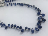 Kyanite faceted small drop Shape - Length 8 Inches , size 5X8MM , Natural Blue Kyanite .