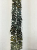 Moss Aquamarine Faceted Drops Briolettes 6x9mm- length 8 inches