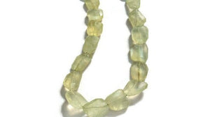 Prehnite Faceted Tumble Shape 13X21 MM , AAA Quality and deep color, Length 15"