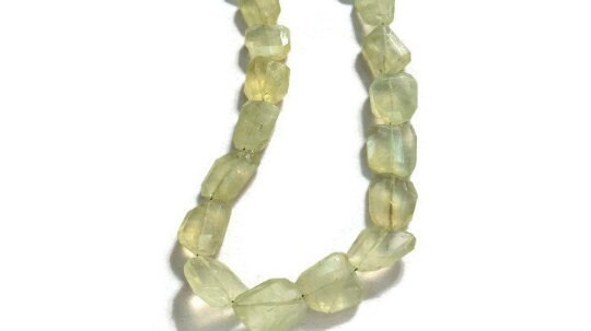 Prehnite Faceted Tumble Shape 13X21 MM , AAA Quality and deep color, Length 15