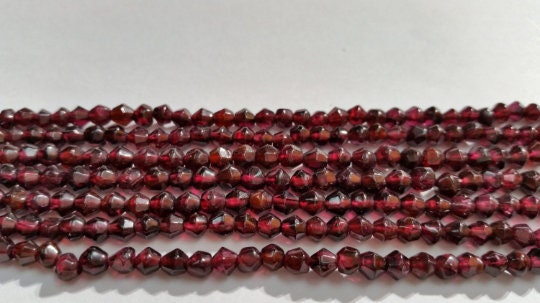 Garnet Round  Faceted 4mm drum polish AA Quality , Length 14