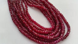 Ruby Faceted glass filled 3 MM, AAA Quality Beads , Length 16”, Glass filled Ruby.