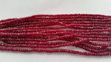 Ruby Faceted glass filled 3 MM, AAA Quality Beads , Length 16”, Glass filled Ruby.