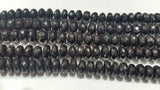 Black Spinel 7MM Roundel Faceted  - Top Quality Faceted Roundel- length 13 Inch