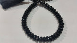 Black Spinel 7MM Roundel Faceted  - Top Quality Faceted Roundel- length 13 Inch