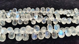 Rainbow Moonstone Faceted Drop Shape , 5X8MM , AAAA Top Quality Beads, Transparent And Blue shinning