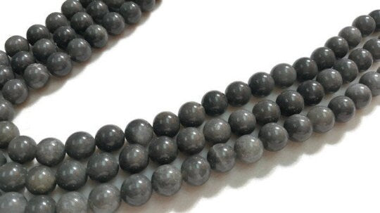 8MM Grey Quartz Round Beads , Size 8-9MM . Good Making