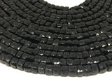 Black Spinel Cube faceted 5mm size -Length 13 Inch , Good Quality -Faceted Box shape- Black Spinel Beads