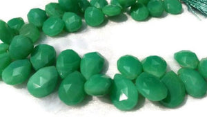 Chrysoprase Faceted Pear Briolette , Size Approx 9X14MM, Top Quality Briolette