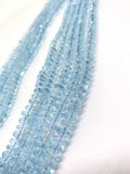 19 Inch Swiss Blue Topaz Faceted Roundel 5-10MM , Top Quality, Swiss Blue topaz faceted Beads. Listing of single strand