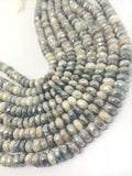 8mm Silverite faceted Roundel Finest AAA Quality, Silverite Faceted beads, length 14"