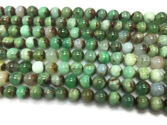 10mm Chrysoprase  Round Beads, AA quality , Natural gemstone beads- Length 40 cm . Green Chrysoprase Perfect Round shape