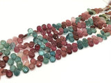 7x9MM Tourmaline Faceted PearBriolettes, Tourmaline Briolettes, 8.5 Inch Strand Multi Color tourmaline , tourmaline layout .