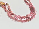 4X6MM Pink Tourmaline Faceted PearBriolettes, Tourmaline Briolettes, 8.5 Inch Strand Pink Color tourmaline , tourmaline layout .