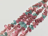 4X6MM Tourmaline FacetedPearBriolettes, Tourmaline Briolettes, 8.5 Inch Strand Multi Color tourmaline , tourmaline layout