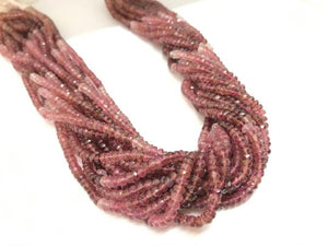 5MM Pink Tourmaline faceted Rondelle Top quality 16.5" Strand, Natural Pink tourmaline micro faceted beads