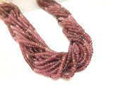 5MM Pink Tourmaline faceted Rondelle Top quality 16.5" Strand, Natural Pink tourmaline micro faceted beads