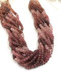 5MM Pink Tourmaline faceted Rondelle Top quality 16.5" Strand, Natural Pink tourmaline micro faceted beads