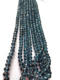 Blue Topaz Faceted Roundel 5-7MM , Top Quality, London Blue topaz Briolette , 118 carat weight per strand,length 15 Inch