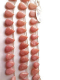 Pink Opal Pear Beads- Length 8 Inches , Pear shape Size 12X17 to 13X18 MM ,Natural Opal , pink briolette . 21 gm necklace