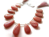 Pink Opal Pear Shape, Length 8 Inches , Pear shape Size 13X22 - 13X29 MM ,Natural Opal , pink briolettes