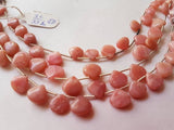 Pink Opal Heart Shape, Length 8 Inches , Heart shape Size 13 MM ,Natural Opal , pink briolettes