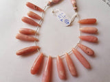 Pink Opal Long Drop Shape, Length 8 Inches , Drop shape Size 7X29- 8X35 MM ,Natural Opal , pink briolette