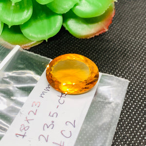 Citrine Oval Faceted  Cabochon 23x18 mm size Weight 23.5 Cts  Code # C2 AAA Quality- Natural Citrine Faceted Oval Cabs