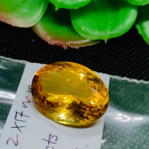 Citrine Oval Faceted Cabochon 22x17 mm size Weight 22 Cts  Code # C15 AAA Quality- Natural Citrine Faceted Oval Cabs-