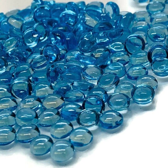 Swiss Blue Topaz Round Cabs 4.5 mm size - Natural Blue Topaz Cabs - Gemstone cabochon , Pack of 2 pc