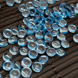 Swiss Blue Topaz Round Cabs 4.5 mm size - Natural Blue Topaz Cabs - Gemstone cabochon , Pack of 2 pc