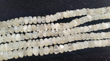 White Moonstone Irregular faceted 9mm- Moonstone faceted roundel- length 14 inch