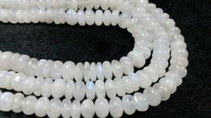 10MM Rainbow Moonstone Smooth Roundel Beads , AAA quality and length 14", Moonstone Roundel beads