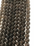 8MM Smoky faceted Round beads, Top Quality perfect round shape . Length 16"