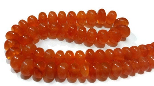 Carnelian 8-9MM smooth Rondelle shape, Carelian Rondelle , AAA quality roundel shape , length in 16