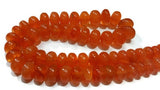 Carnelian 8-9MM smooth Rondelle shape, Carelian Rondelle , AAA quality roundel shape , length in 16"