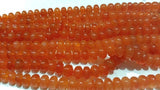 Carnelian 8-9MM smooth Rondelle shape, Carelian Rondelle , AAA quality roundel shape , length in 16"