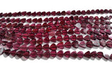 Garnet Flat Triangle Shape,size  6mm Length of strand 15" . Red garnet Fancy Shape