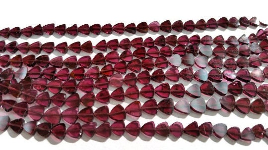 Garnet Flat Triangle Shape,size  6mm Length of strand 15