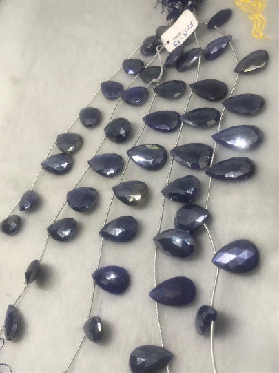 Blue Moonstone Coated faceted Pear Shape - Length 8 Inches , shape Size 12X18-15X22 MM , Moonstone coating , AAA Quality gemstone