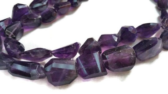 Amethyst Faceted Nugget Shape , Good Quality in 12X16MM, Length14