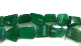 Green Onyx Flat Faceted Nugget Shape Around 19X22MM , Length 10"