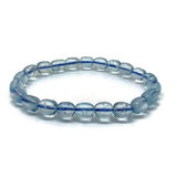 Blue Topaz Bracelet -100% Natural Blue Topaz Bracelet- Stretch Cord - Topaz Nugget 7x9 mm Size beads Code 07 Top Quality 7 Inch length