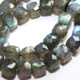 6MM LABRADORITE FACETED BOX Shape Blue fire box shape , Length 13" Good Quality gemstone briolette