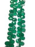 Green Onyx Faceted Pear Pear  Briolettes, Size 6x8mm . Onyx faceted shape