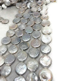 20MM Freshwater Pearl Coin ,AAA Quality -Natural Pearl Coin shape , length 16" - Very Fine Quality- White Color Coins